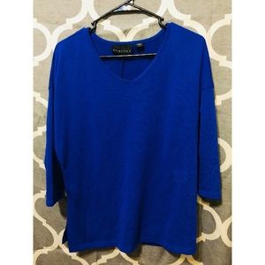 Royal Blue 3/4 Sleeve Sweater Blouse
